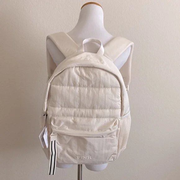 Victoria’s Secret Pink Quilted Puffer Backpack in White Shell - Picture 1 of 10